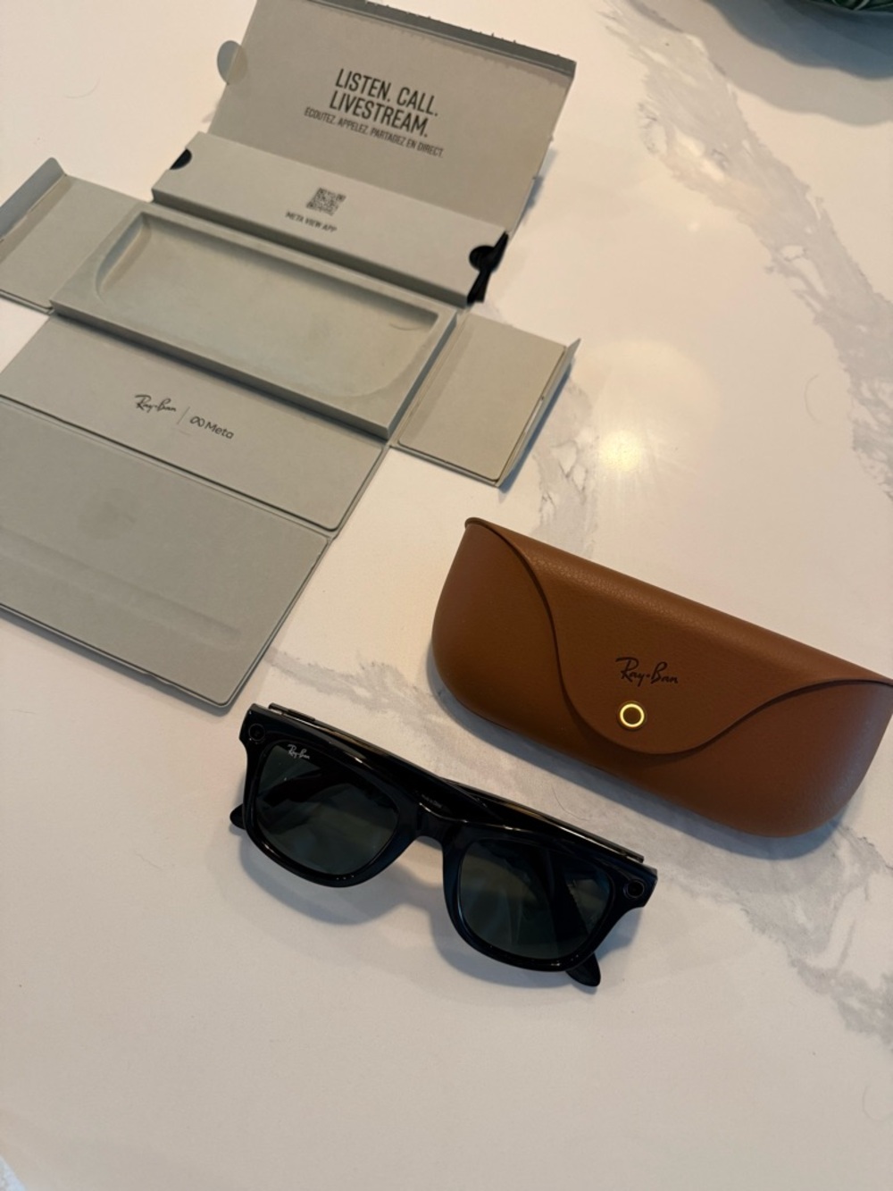 Ray-Ban Black Sunglasses with Brown Case